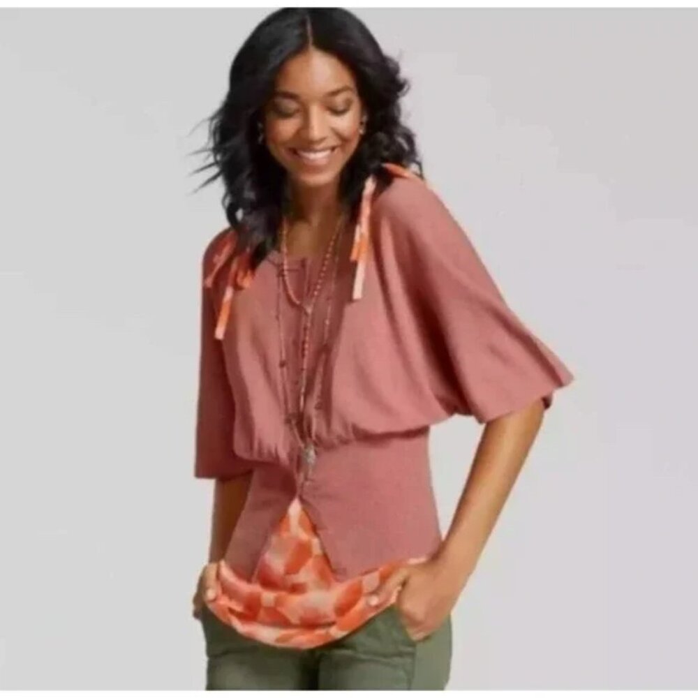 CAbi Mauve Button Up Kimono Cropped Fit Cardigan Sweater Style 5284 Size M